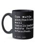 Mr. & Mrs. Panda Tasse Opa wurde geschaffen, weil... mit Spruch in Schwarz