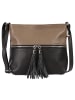 Florence Florence Umhängetasche Leder taupe, schwarz ca. 30cm