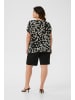 KAFFE curve Kurzarm-Bluse KCami Loose fit in Black/Chalk/Red Petit Fleur