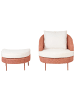 Beliani 2-tlg Sessel ARCILLE in Rosa/Weiß