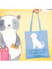 Mr. & Mrs. Panda Baumwolltasche Labrador Freund mit Spruch in Sky Blue