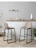 Beliani 2-tlg Barhocker FRANKS in Beige/Schwarz
