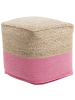 Beliani Pouf KIRAMA in Beige/Rosa - (W) 44 x (H) 44 x (L) 44 cm