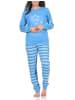 NORMANN Schlafanzug Pyjama Bündchen langarm Sterne Optik - 88740 in blau