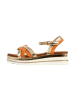 Divine Factory Sandalen mit Keilabsatz und Riemen Orange