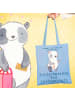 Mr. & Mrs. Panda Shopping Bag Goldschmiedin Leidenschaft mit Spruch in Sky Blue