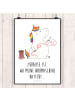 Mr. & Mrs. Panda Poster Einhorn Näherin mit Spruch in Weiß