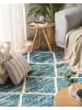 Beliani Kurzflor BELENLI in Blau/Weiß - (W) 140 x (H) 1.5 x (L) 200 cm