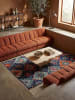 KADIMA DESIGN Hochflor-Teppich Flauschig TAFRAUT Berber Wohnzimmer Wohnlich in Blau