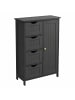VASAGLE Badezimmerschrank Sofie in Tintenschwarz - (B)30 x (H)82 x (T)55 cm