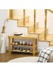 HOMCOM Schuhbank-50L x 28B x 45H cm-Naturholz