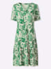 Heine Druckkleid in champagner-grasgrün-bedruckt
