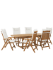 Beliani 7-tlg Gartentisch Set JAVA in Braun/Weiß