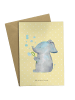 Mr. & Mrs. Panda Beileidskarte Elefant Seifenblasen ohne Spruch in Gelb Pastell