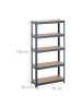 relaxdays 2 x Schwerlastregal in Anthrazit - (B)75 x (H)150 x (T)30 cm