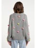 myMo Damen Strickpullover in Grau Mehrfarbig