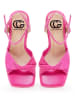 CESARE GASPARI Sandalen mit Blockabsatz aus Leder in Pink