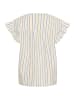 CULTURE Kurzarm-Bluse CUsella Relaxed fit in White/Blue/Yellow Stripe