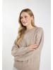 DreiMaster Damen Strickpullover in Beige Braun Melange