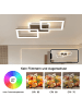 ZMH Deckenleuchte LED in schwarz 3000K-6500K dimmbar 46W moderne Wohnzimmerlampe