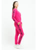Tom Barron Freizeitanzug Tom Barron Women Regular Fit Zebra Pattern Sweatshirt And Pant Set in FUCHSIA