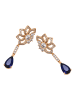 faina Women Earrings in Gold Royal Blue