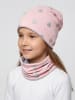 TupTam Unisex Kinder Beanie Mütze Schlauchschal Set in rosa/grau