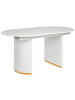 Beliani Ausziehbarer Tisch DULVERTON in Weiß/Gold - (W) 90 x (H) 75 x (L) 160 cm