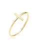 Elli Ring 375 Gelbgold Kreuz in Gold