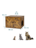 relaxdays Katzenschrank in Dunkelbraun  - (B)80 x (H)50 x (T)53 cm