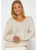 SASSYCLASSY Pullover mit V-Ausschnitt in beige