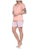 NORMANN Schlafanzug Shorty kurzarm Streifenoptik 126 10 802 in apricot