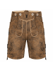 PAULGOS Lederhose Kurz Echtleder HK3 ANTIK in Whiskybraun