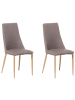 Beliani 2er-Set Esszimmerstuhl CLAYTON in Beige/Braun