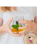 Mr. & Mrs. Panda Blümchentail Glas Avocado Pärchen mit Spruch in Transparent