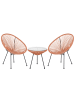Beliani 3-tlg Bistro Set ACAPULCO II in Orange/Schwarz