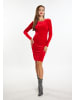 faina Damen Samtkleid Mit Strass in Rot