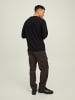 Jack & Jones Dünner Langarm Strickpullover Basic Sweater Meliert JCOBERG in Schwarz