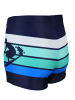 Aquarti Jungen Badehose Gestreift mit Motiven in grün/weiß
