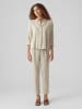 Vero Moda Legere Leinen Stoffhose Casual Schlupf Hose Ankle Pants in Beige-2
