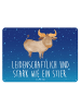 Mr. & Mrs. Panda Blechschild Sternzeichen Stier mit Spruch in Sternenhimmel Blau
