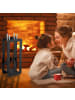relaxdays 5-teilige Kamingarnitur in Schwarz