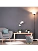 relaxdays Samthocker in Grau/ Gold - (H)43,5 x Ø 41 cm