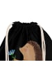 Mr. & Mrs. Panda gym tasche Igel Blumen mit Spruch in Schwarz