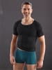 Comte Pants in petrol-gestreift