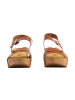 Divine Factory Noga Ety Edge Leder-Sandalen mit Keilabsatz Braun