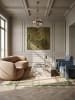KADIMA DESIGN Teppich Wolle Handgetuftet WENSUM Grafisches Muster Wohnzimmer in Grün-Beige