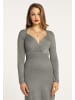 faina Damen Strickkleid in Grau Melange