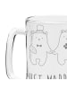 Mr. & Mrs. Panda Gravur Bierkrug Bär Heirat mit Spruch in Transparent