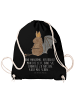 Mr. & Mrs. Panda Gym Rucksack Fledermaus Sitzen mit Spruch in Schwarz